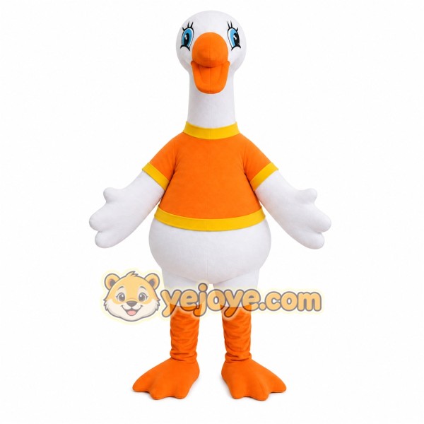 White Goose Mascot Costume White Goose Mascot Costume