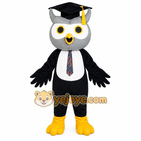 Black Owl Mascot Costume Black Owl Mascot Costume