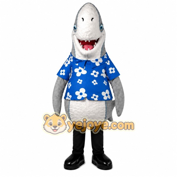 Gray Shark Shirt Mascot Costume