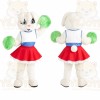 White Cheerleader Rabbit Mascot Costume