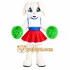 White Cheerleader Rabbit Mascot Costume