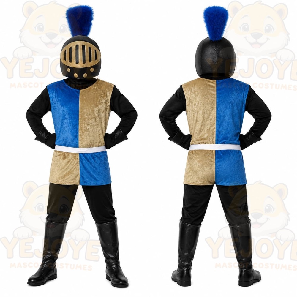 Blue Knight Mascot Costume