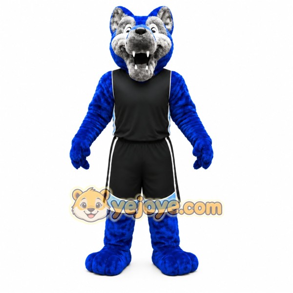 Blue Sports Wolf Mascot Costume Blue Sports Wolf Mascot Costume