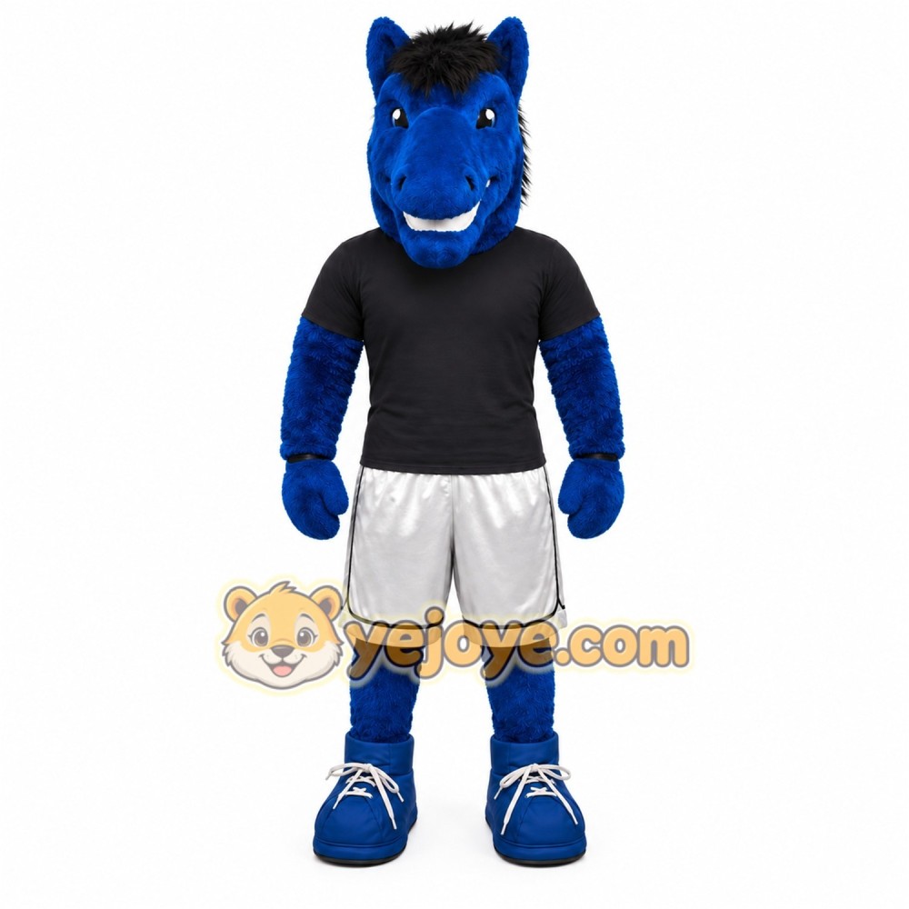 Blue Horse Sports Mascot Costume Blue Horse Sports Mascot Costume