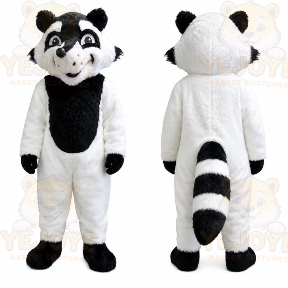 Black White Raccoon Mascot Costume