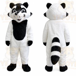 Black White Raccoon Mascot Costume