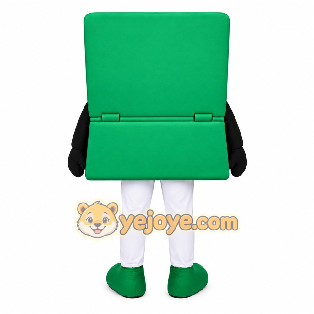 Green Laptop Mascot Costume Green Laptop Mascot Costume