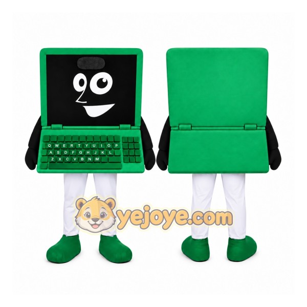 Green Laptop Mascot Costume