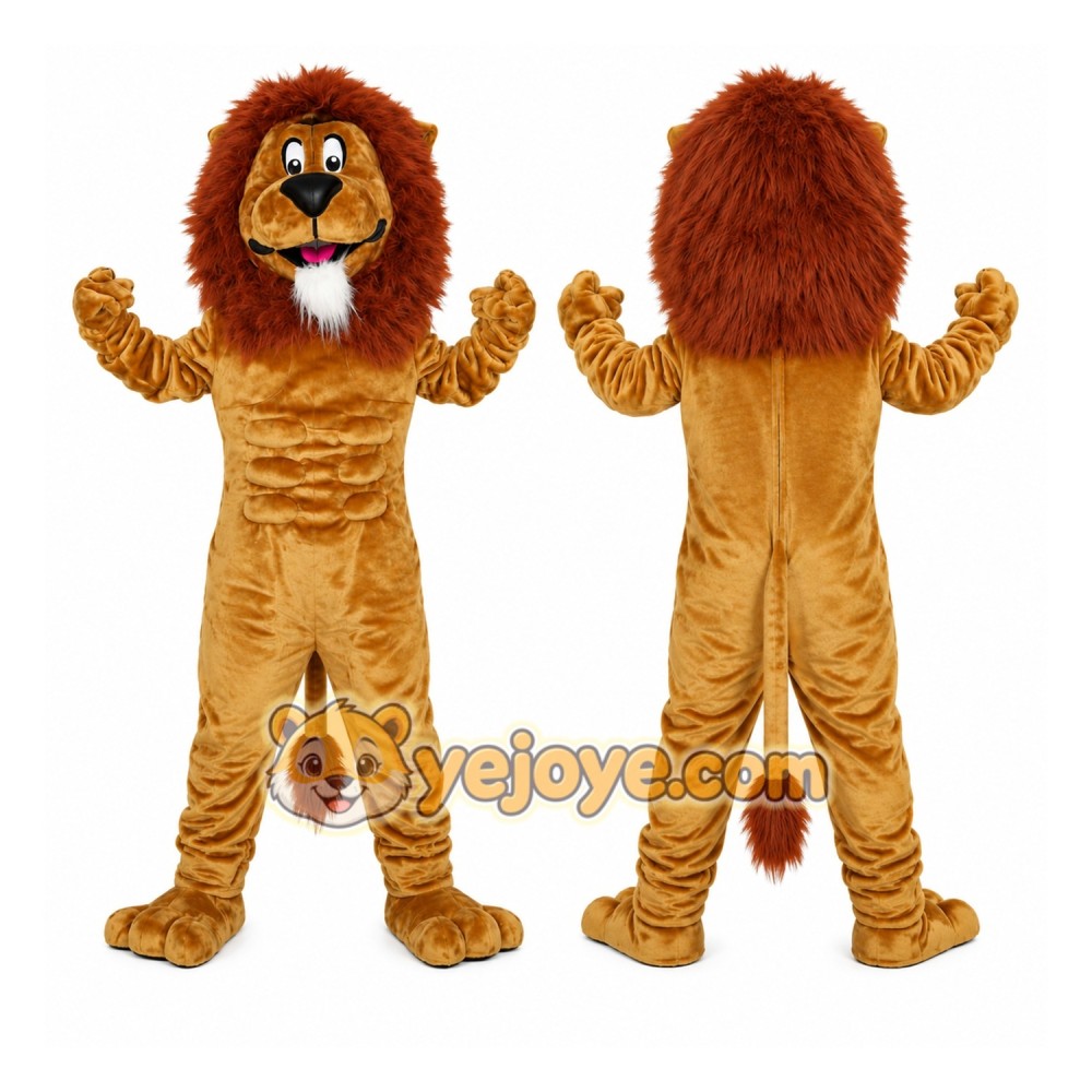 Tan Lion Mascot Costume