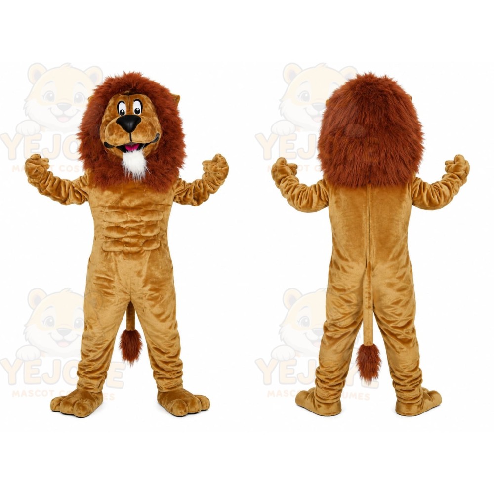 Tan Lion Mascot Costume