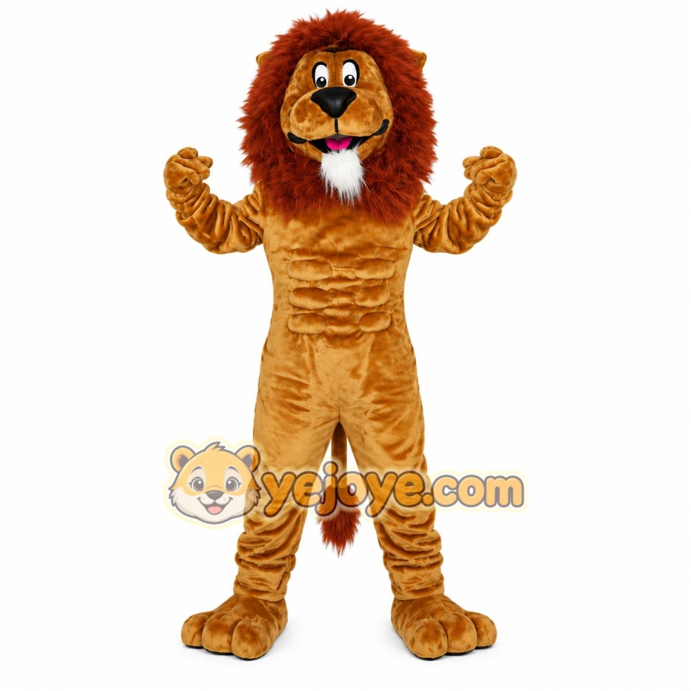 Tan Lion Mascot Costume