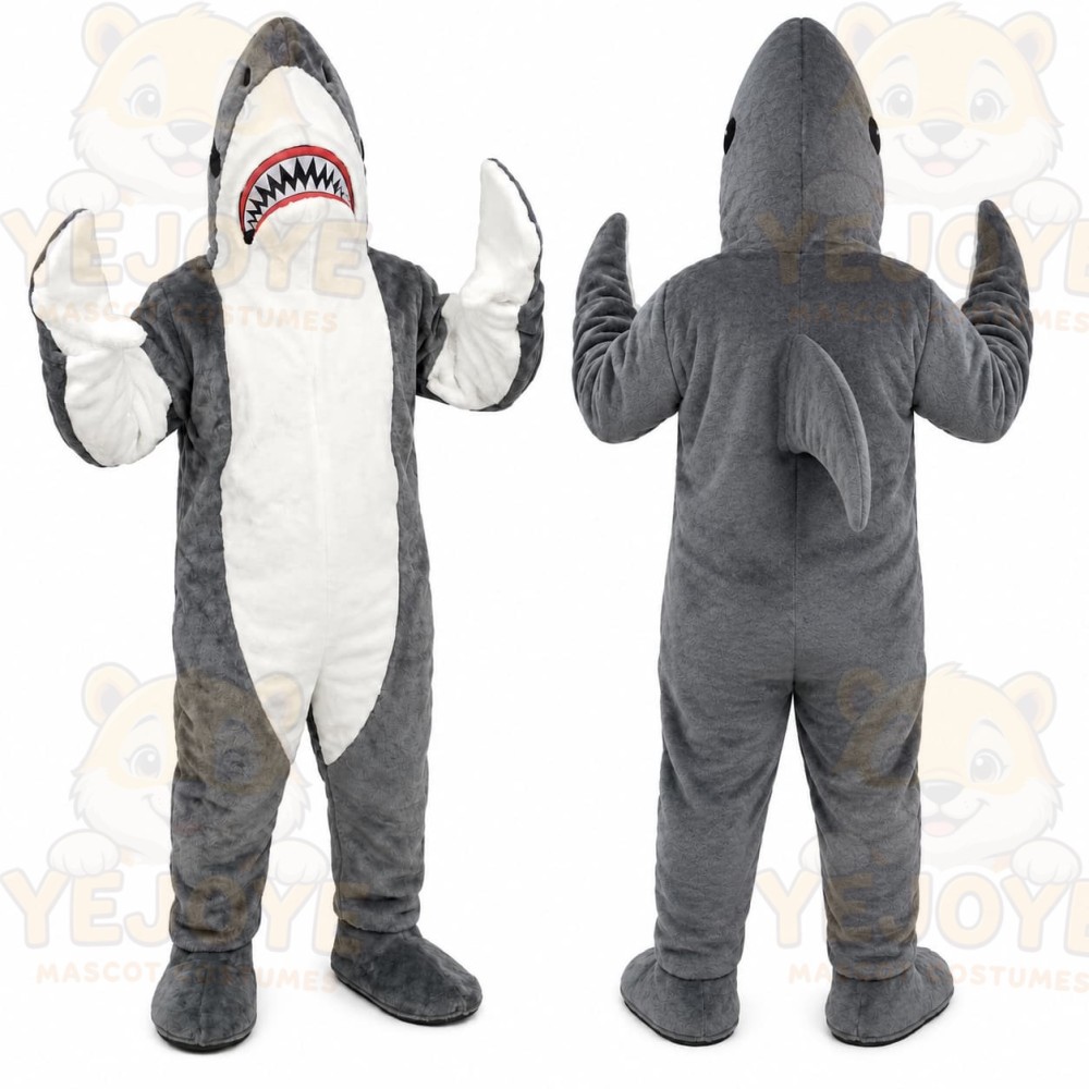 Gray Shark Mascot Costume
