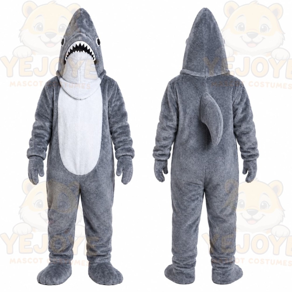 Gray Shark Mascot Costume