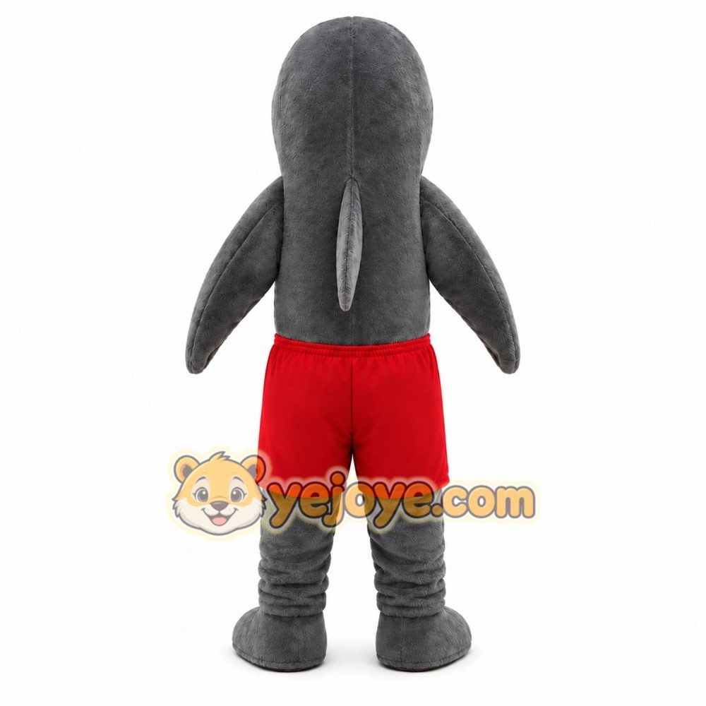 Gray Shark Red Shorts Mascot Costume Gray Shark Red Shorts Mascot Costume