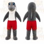 Gray Shark Red Shorts Mascot Costume