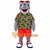 Gray Shark Floral Shirt Mascot Costume