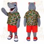 Gray Shark Floral Shirt Mascot Costume