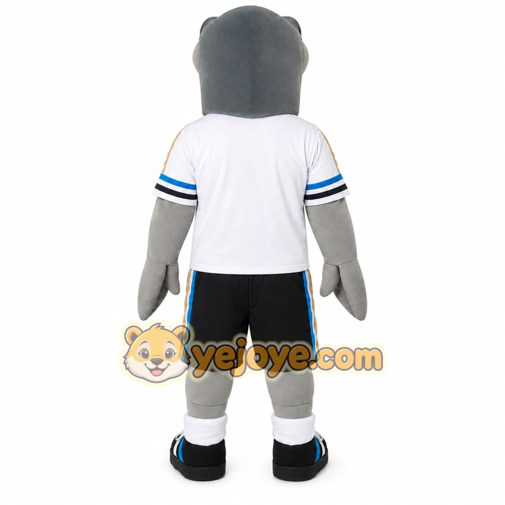 Gray Shark Soccer Mascot Costume