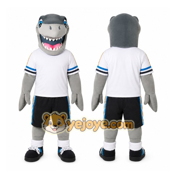 Gray Shark Soccer Mascot Costume