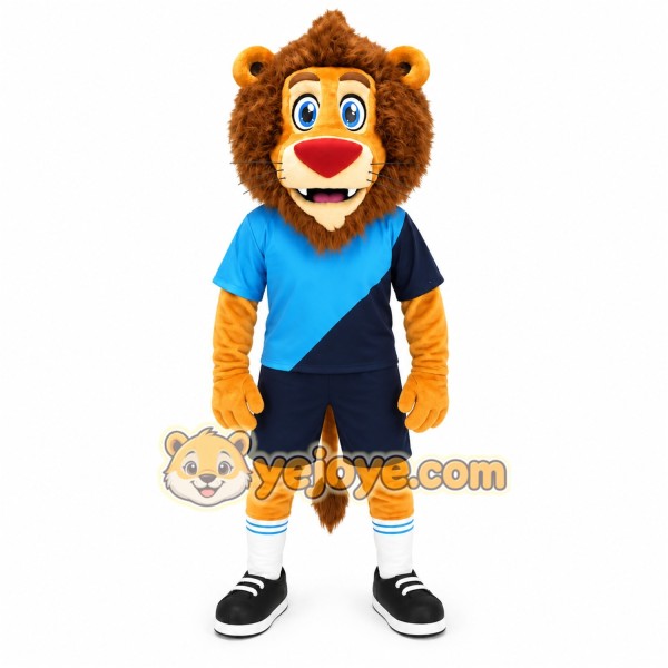 Blue Outfit Lion Mascot Costume