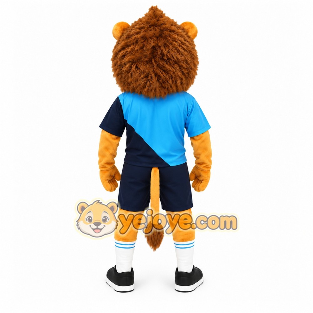 Blue Outfit Lion Mascot Costume