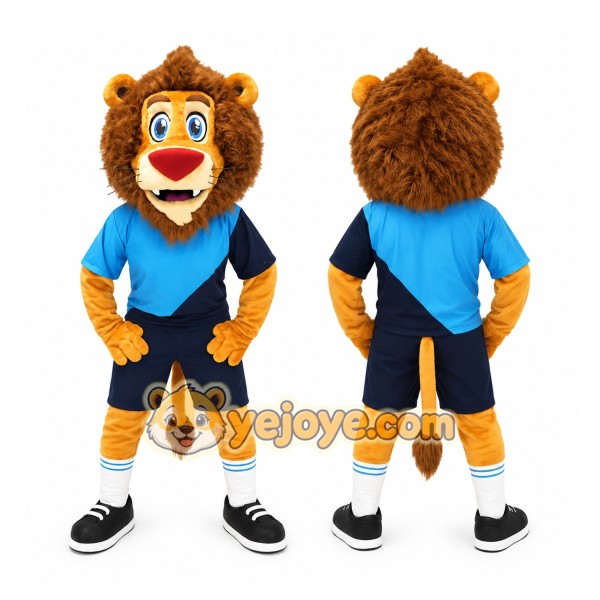 Blue Outfit Lion Mascot Costume