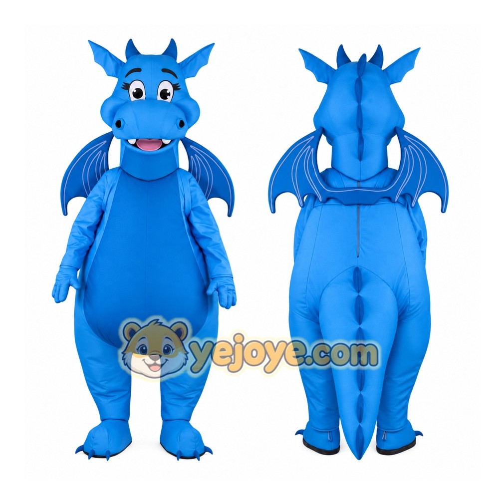 Blue Dragon Mascot Costume Blue Dragon Mascot Costume