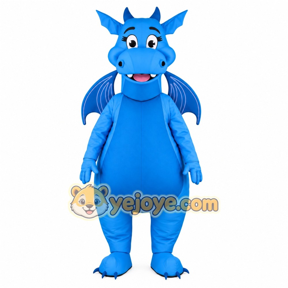 Blue Dragon Mascot Costume Blue Dragon Mascot Costume