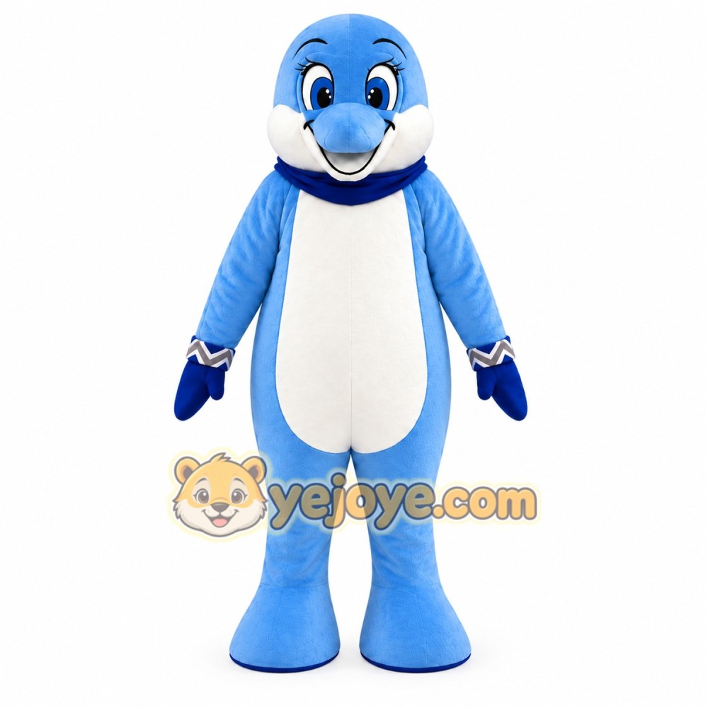 Blue Dolphin Mascot Costume Blue Dolphin Mascot Costume