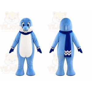 Blue Dolphin Mascot Costume