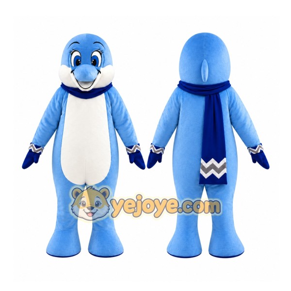 Blue Dolphin Mascot Costume