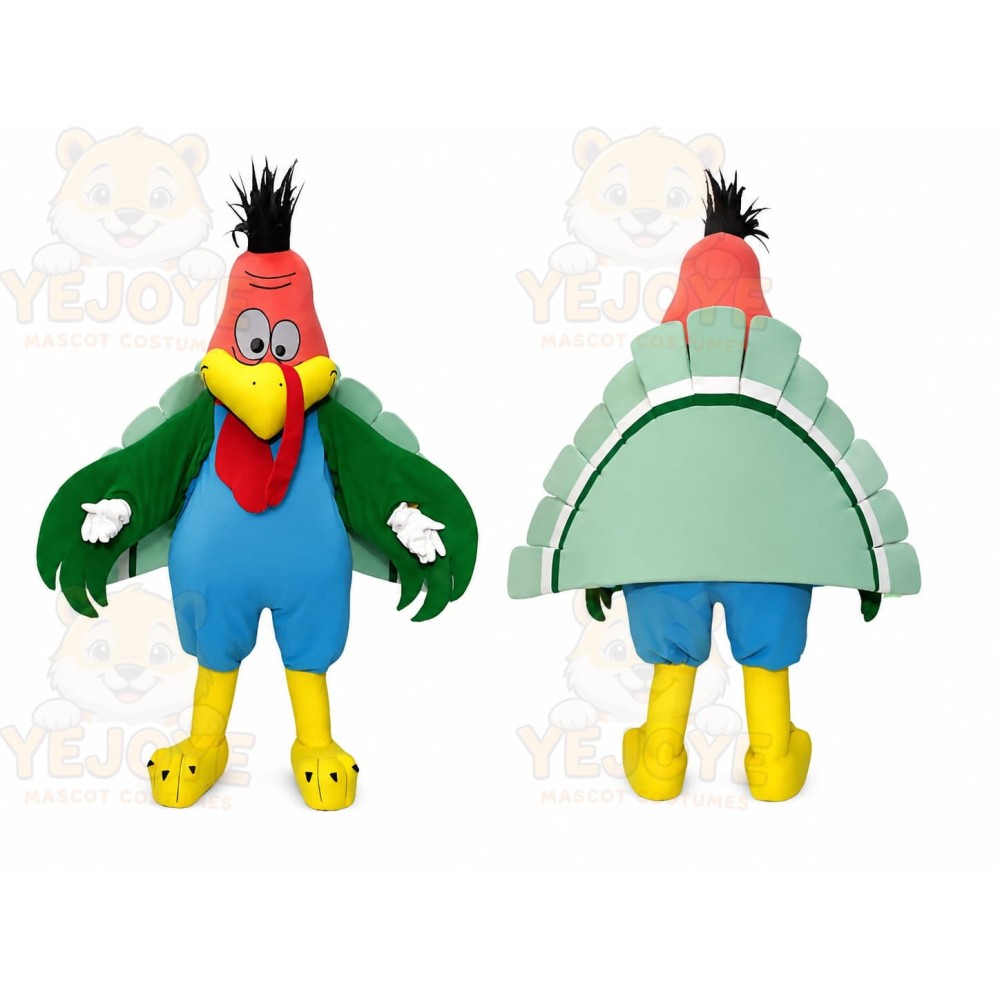 Colorful Turkey Mascot Costume
