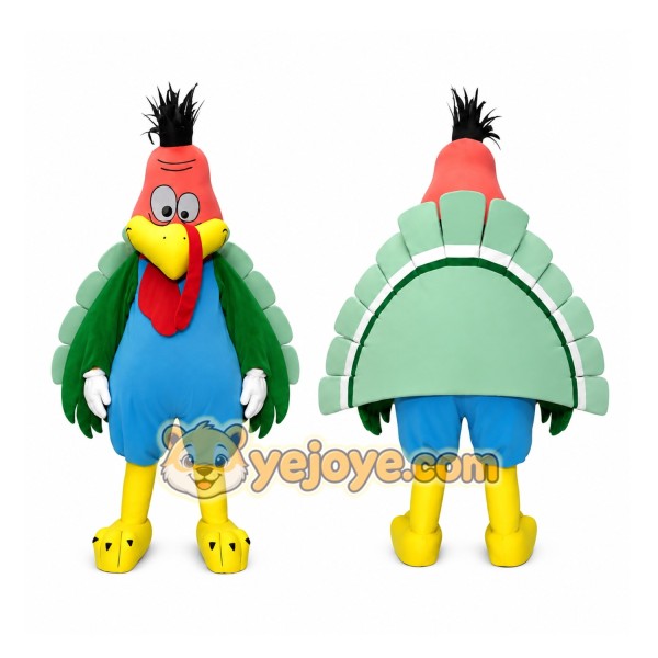 Colorful Turkey Mascot Costume