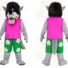 Gray Wolf Pink Shirt Mascot Costume