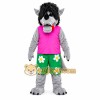 Gray Wolf Pink Shirt Mascot Costume Gray Wolf Pink Shirt Mascot Costume