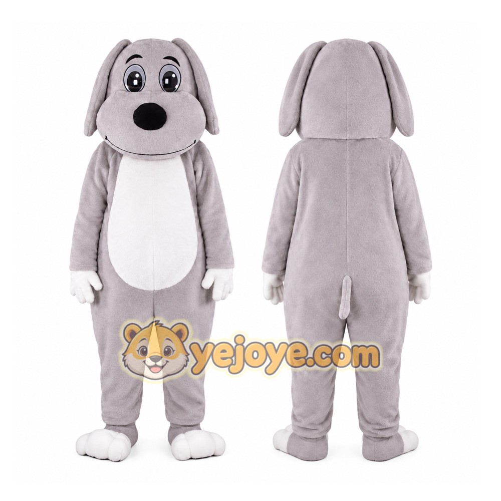 Gray Puppy Mascot Costume Gray Puppy Mascot Costume