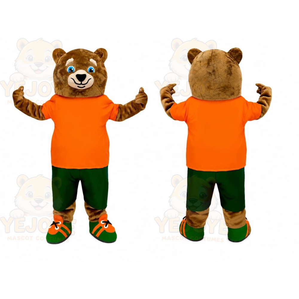 Bear Orange Shirt Mascot Costume