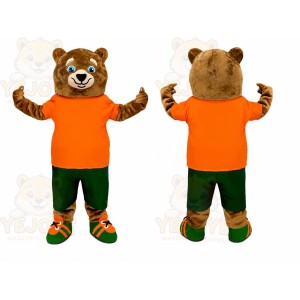 Bear Orange Shirt Mascot Costume