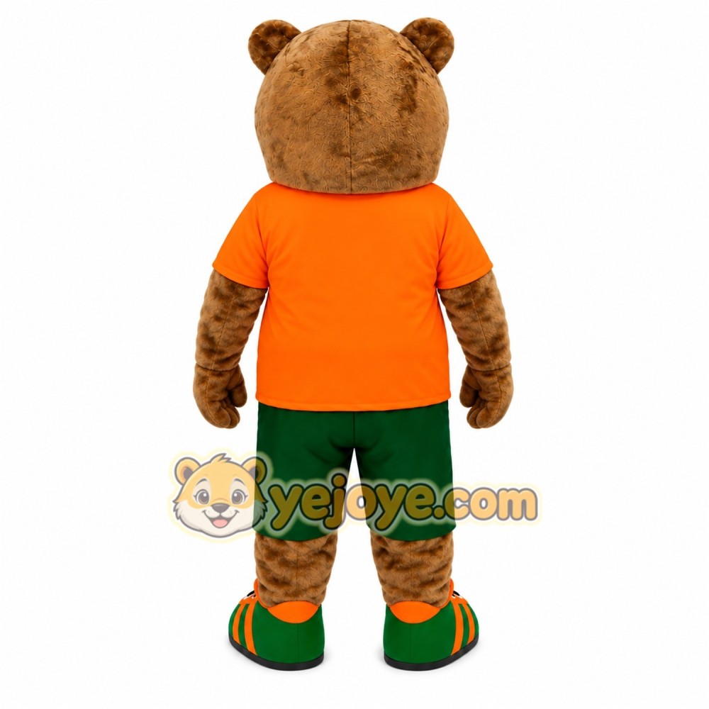 Bear Orange Shirt Mascot Costume Bear Orange Shirt Mascot Costume