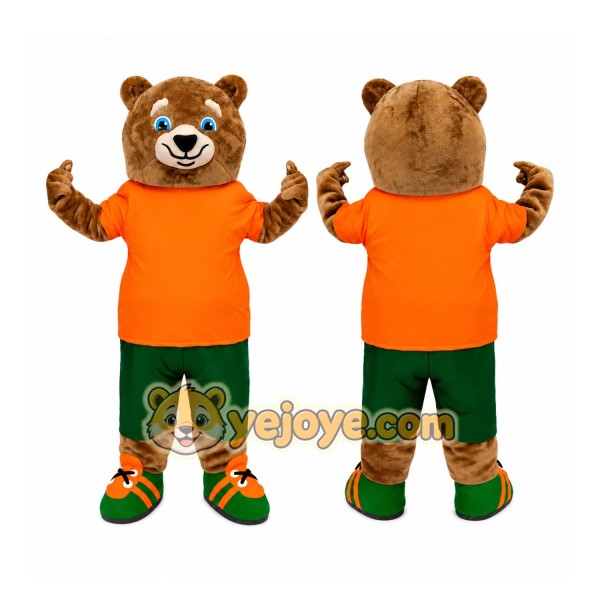 Bear Orange Shirt Mascot Costume