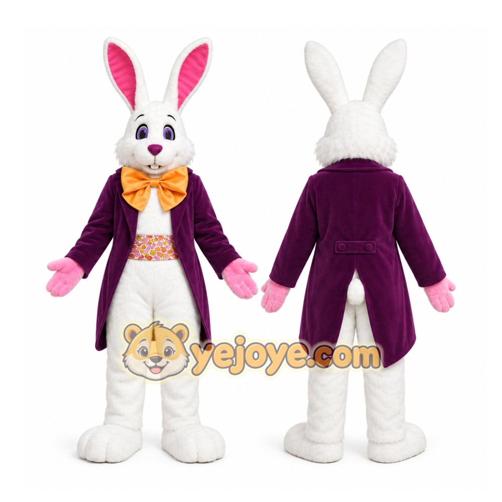 Purple Rabbit Mascot Costume Purple Rabbit Mascot Costume