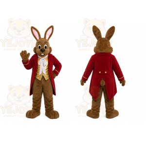 Brown Rabbit Coat Mascot Costume