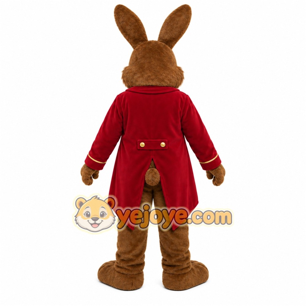 Brown Rabbit Coat Mascot Costume Brown Rabbit Coat Mascot Costume