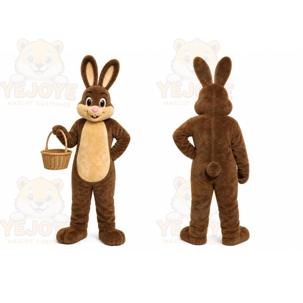 Brown Rabbit Basket Mascot Costume