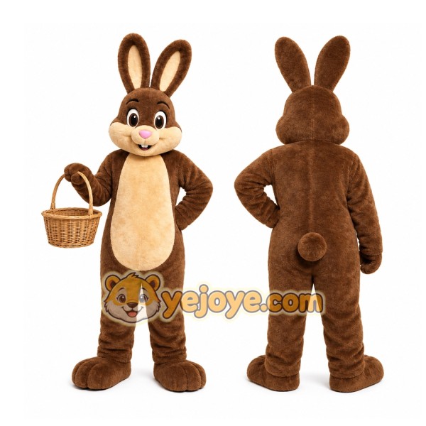 Brown Rabbit Basket Mascot Costume