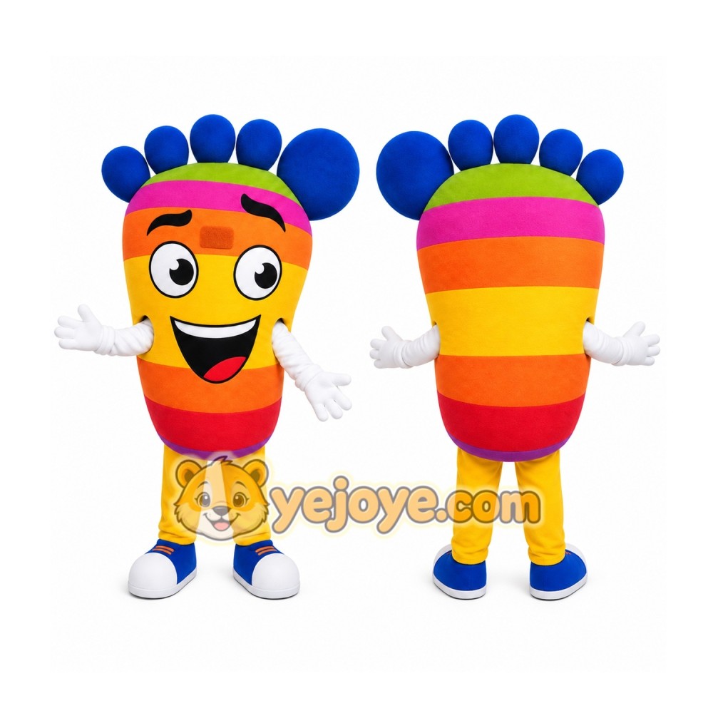 Rainbow Foot Mascot Costume Rainbow Foot Mascot Costume
