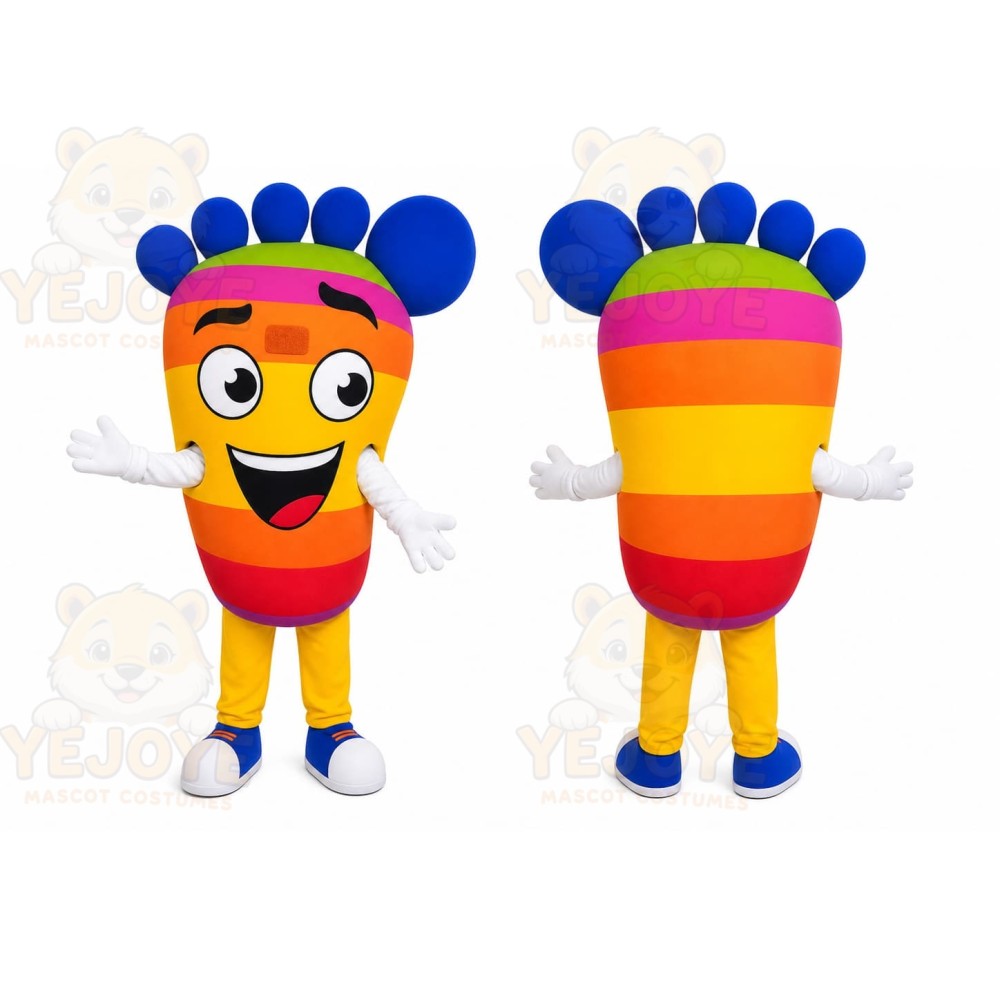 Rainbow Foot Mascot Costume