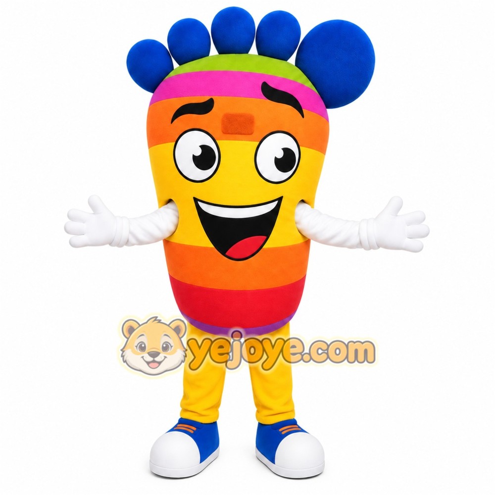 Rainbow Foot Mascot Costume Rainbow Foot Mascot Costume