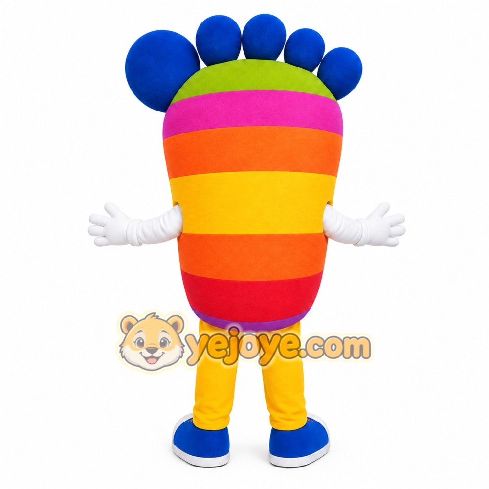 Rainbow Foot Mascot Costume Rainbow Foot Mascot Costume