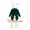 White Rabbit Green Coat Mascot Costume White Rabbit Green Coat Mascot Costume